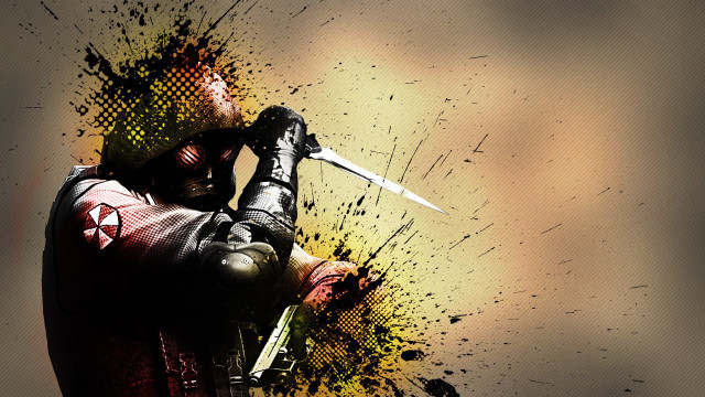Man sword paint splatter action free wallpaper for desktop - medium preview image