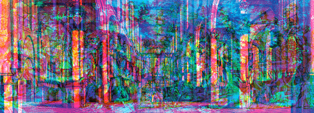 Colorful painting city tall buildings free wallpaper for desktop - medium preview image