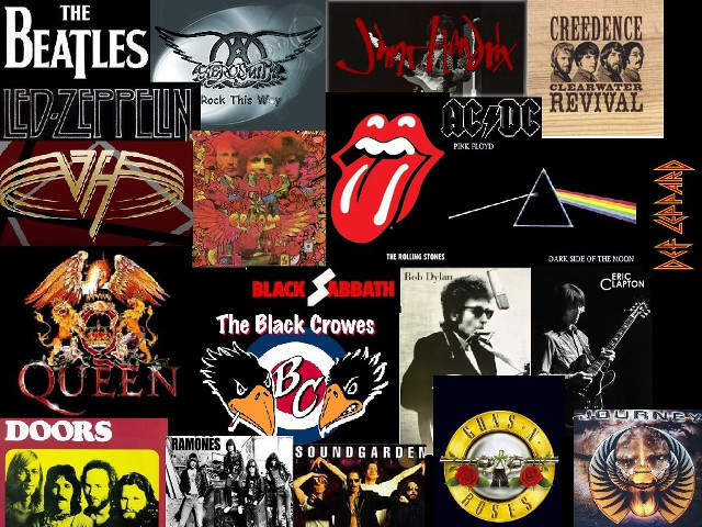 Beatles black crowes collage logos free wallpaper for desktop - medium preview image