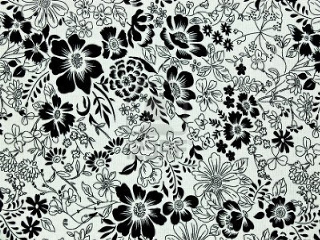 Black white floral pattern annotated free wallpaper for desktop - medium preview image