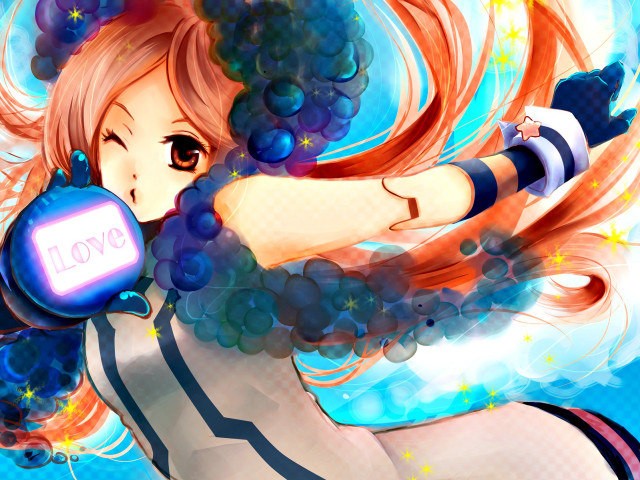 Girl blue hat longhair blueobject free wallpaper for desktop - medium preview image