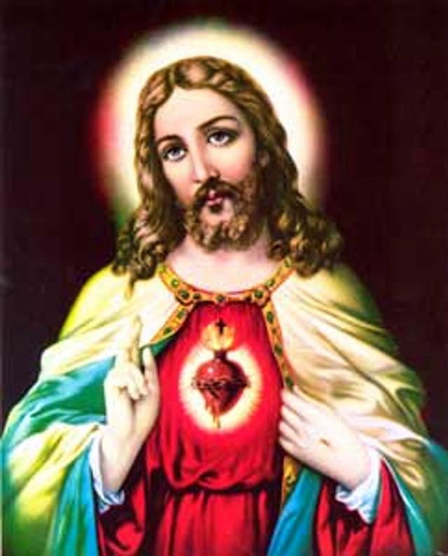 Jesus holding heart halo painting free wallpaper for mobile - medium preview image