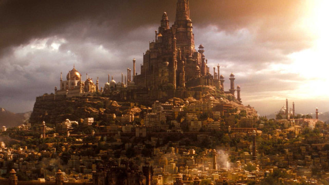 Castle hill buildings sky clouds free wallpaper for desktop - medium preview image