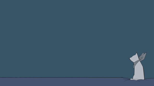 Cat standing room blue wall free wallpaper for desktop - medium preview image