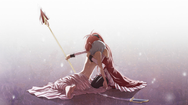 Woman long dress holding flag free wallpaper for desktop - medium preview image