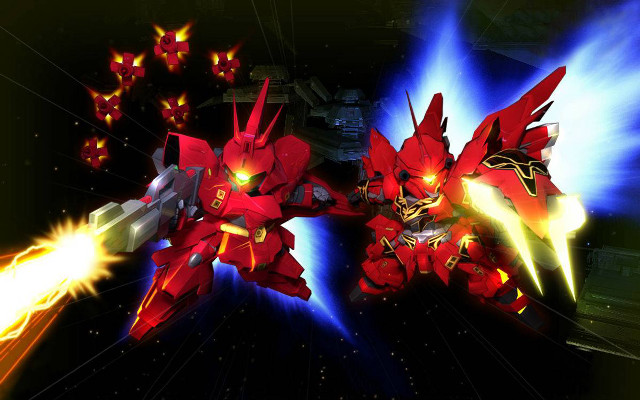 Red yellow robot fighting lightsaber free wallpaper for desktop - medium preview image