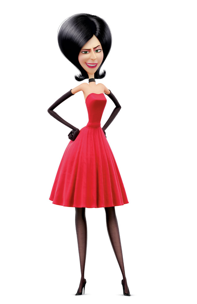 Cartoon girl red dress black free wallpaper for mobile - medium preview image
