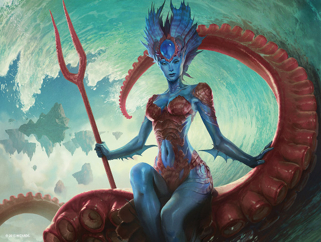 Woman spear dragon octopus creature free wallpaper for desktop - medium preview image