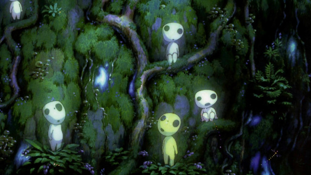 Forest alien figures tree light free wallpaper for desktop - medium preview image