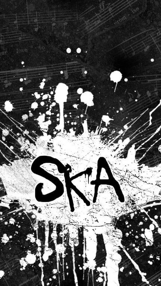 Black white ska photo splash free wallpaper for mobile - medium preview image