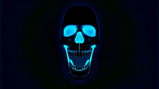 Glowing skull blue eyes hologram #2 free wallpaper for desktop - medium preview image