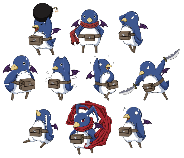 Birds sitting together row table free wallpaper for desktop - medium preview image