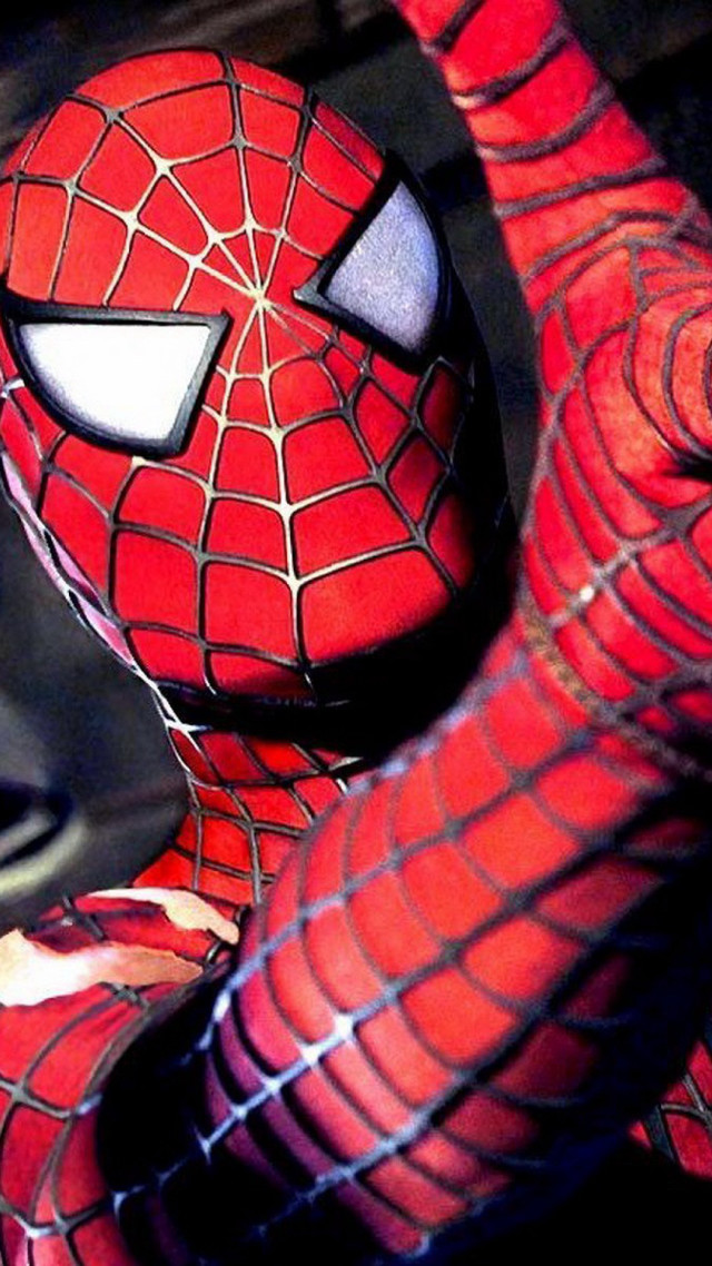 Spider man face hands close free wallpaper for mobile - medium preview image