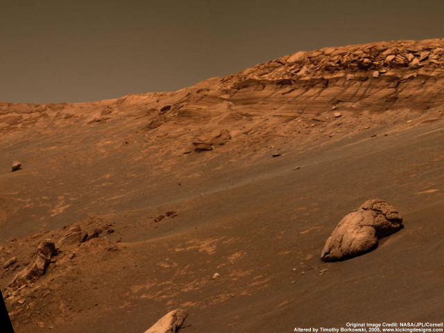 Rock formation desert surface sky free wallpaper for desktop - medium preview image