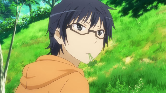 Man glasses standing field grass free wallpaper for desktop - medium preview image