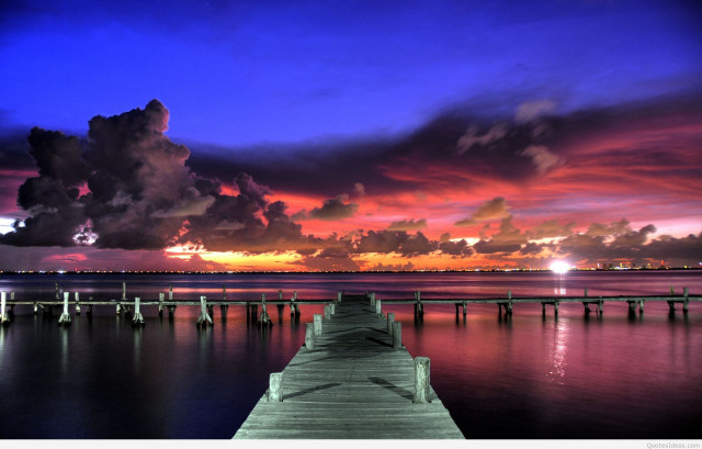 Dock sunset clouds water sky #2 free wallpaper for desktop - medium preview image