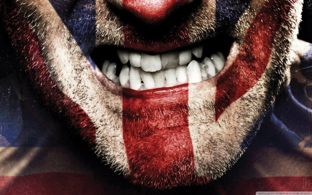 Painted face flag smiling man free wallpaper for desktop - medium preview image