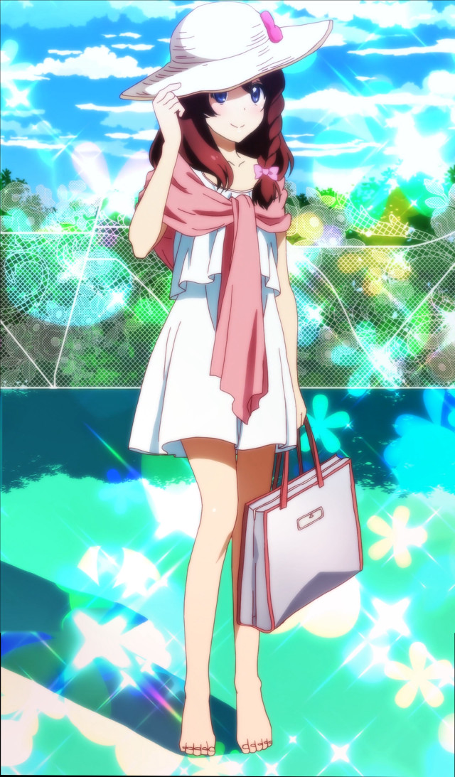 Woman white dress hat bag free wallpaper for mobile - medium preview image