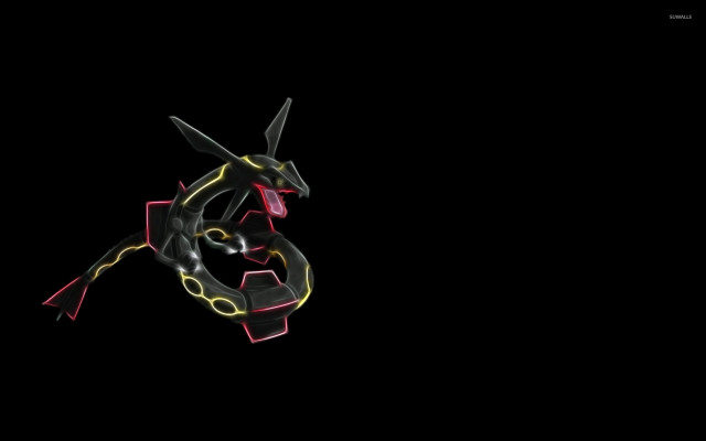 Neon dragon black background red free wallpaper for desktop - medium preview image