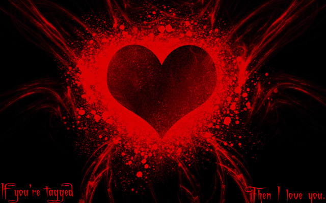 Red heart black background red #7 free wallpaper for desktop - medium preview image