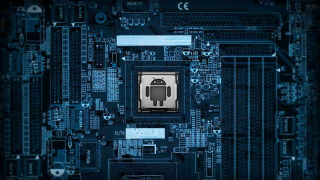 Motherboard robot blue background black free wallpaper for desktop - medium preview image