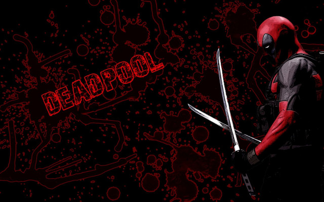 Deadpool character swords red background free wallpaper for desktop - medium preview image