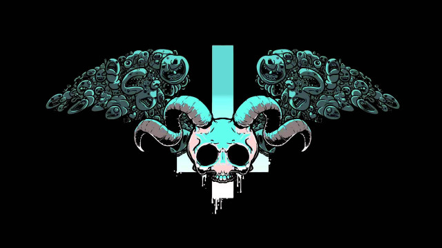 Skull large horn bird blue free wallpaper for desktop - medium preview image