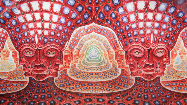 Three faces different colors shapes free wallpaper for desktop - medium preview image