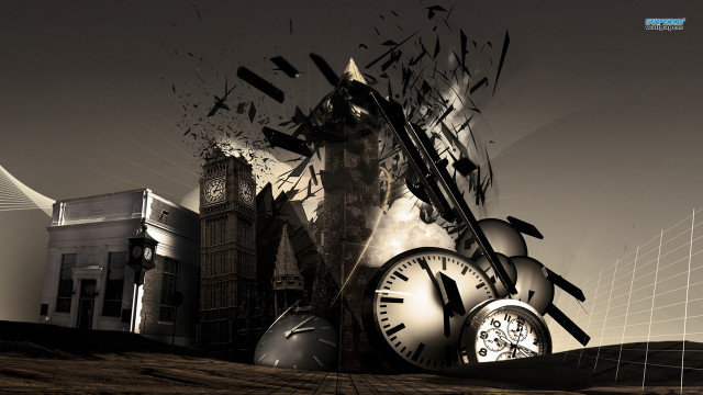 Clocktower giantclock building bird mattepainting free wallpaper for desktop - medium preview image