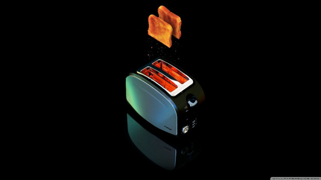 Toaster bread slices bacon top free wallpaper for desktop - medium preview image