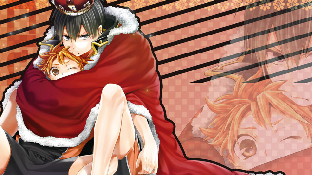 Anime couple bed red blanket free wallpaper for desktop - medium preview image