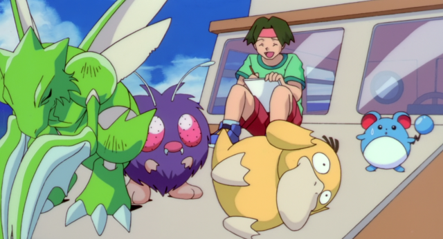 Woman boat pokemon deck sitting free wallpaper for desktop - medium preview image