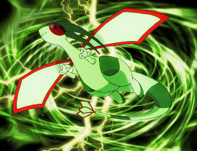 Green red pokemon character green free wallpaper for desktop - medium preview image