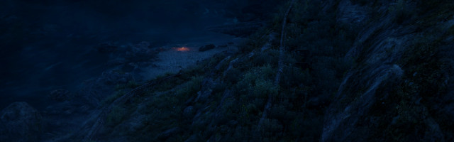 Dark mountain distant light trees free wallpaper for desktop - medium preview image