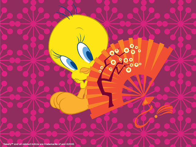 Cartoon bird fan pink background free wallpaper for desktop - medium preview image