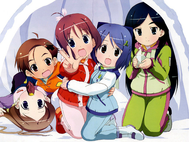 Girls snow eating smile hairclip free wallpaper for desktop - medium preview image