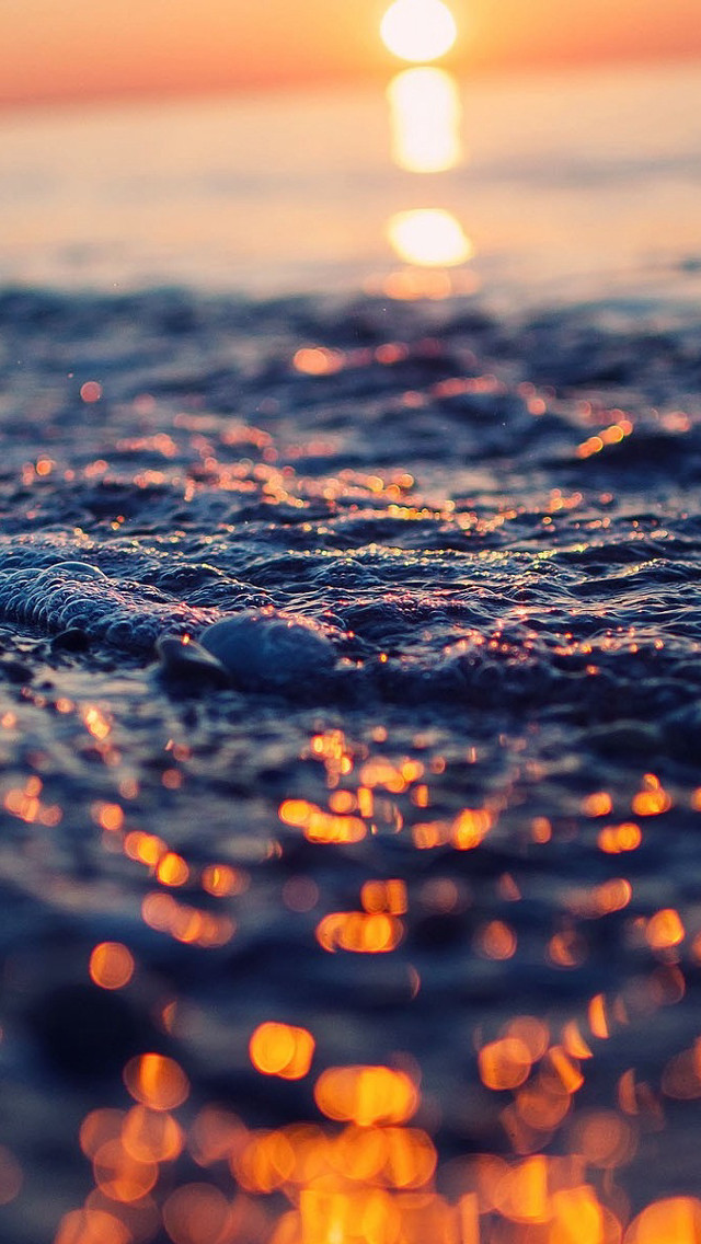 Close up wave sunset sun free wallpaper for mobile - medium preview image