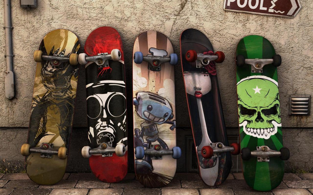 Skateboards skulls wall sign pool2 free wallpaper for desktop - medium preview image