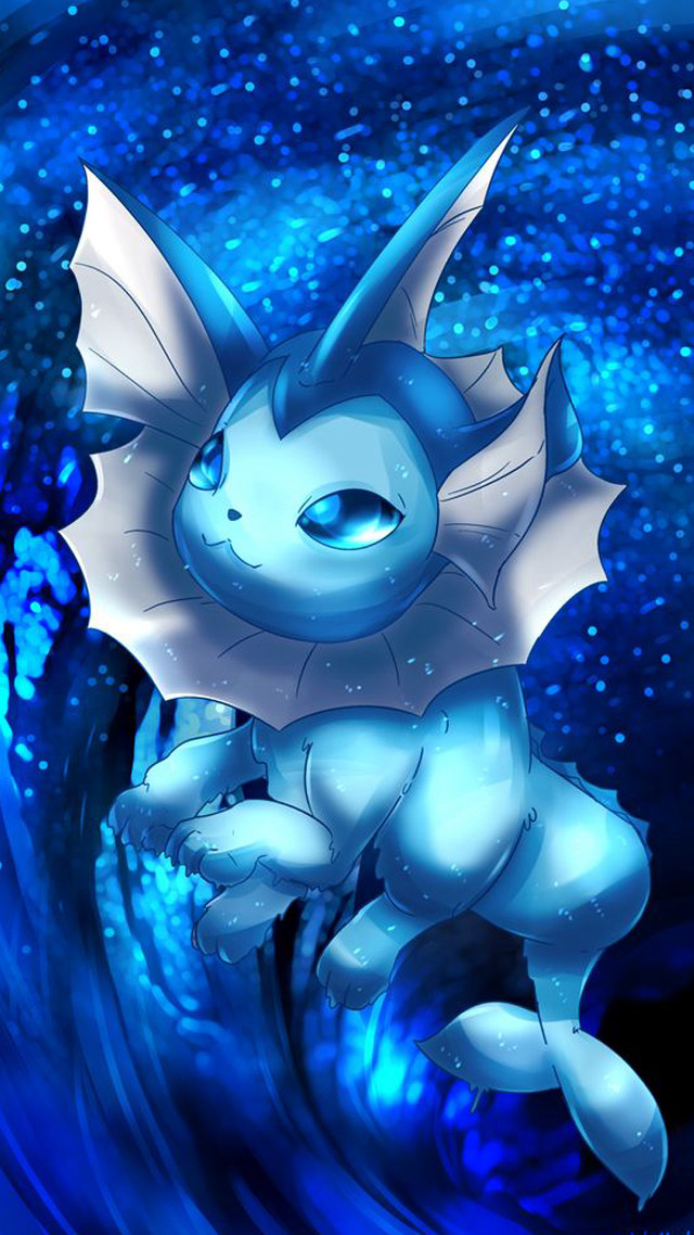 Blue white dragon riding wave free wallpaper for mobile - medium preview image