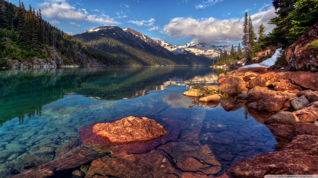 Lake mountains trees blue sky #36 free wallpaper for desktop - medium preview image