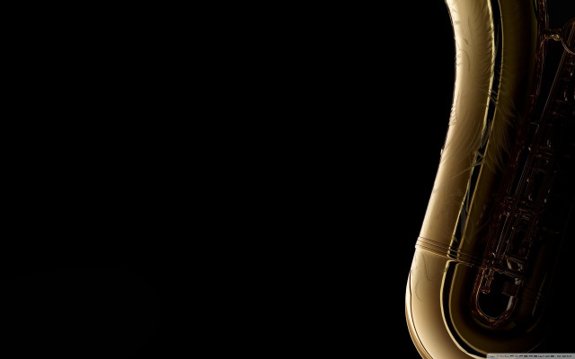 Saxophone closeup black background light free wallpaper for desktop - medium preview image