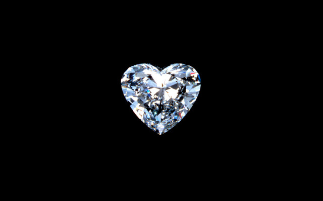 Heart shaped diamond black background #3 free wallpaper for desktop - medium preview image