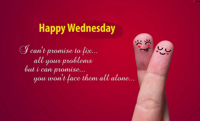 Hand smiley happy wednesday message free wallpaper for desktop - medium preview image