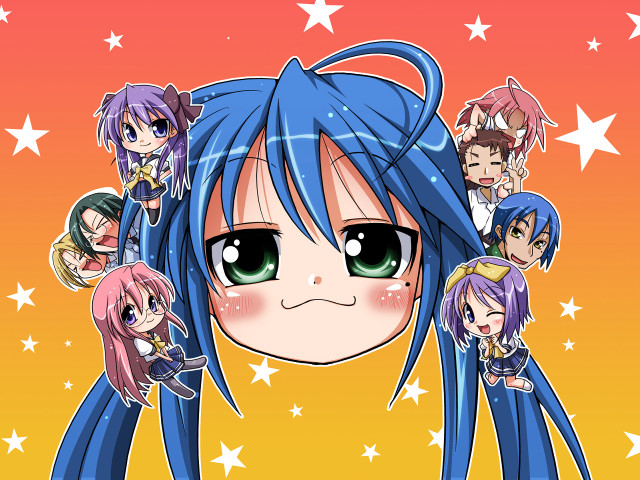 Anime characters blue hair green #4 free wallpaper for desktop - medium preview image