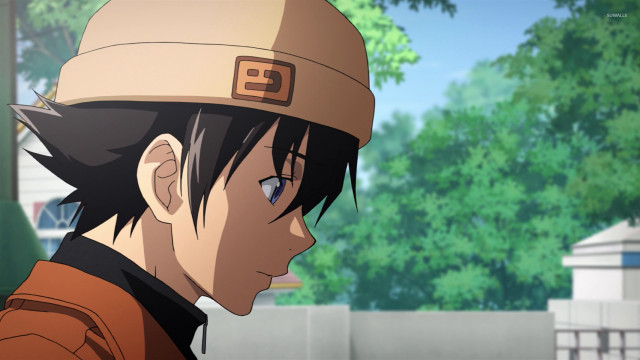 Man hat looking distance trees free wallpaper for desktop - medium preview image