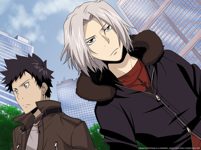 Anime characters tall building sky free wallpaper for desktop - medium preview image