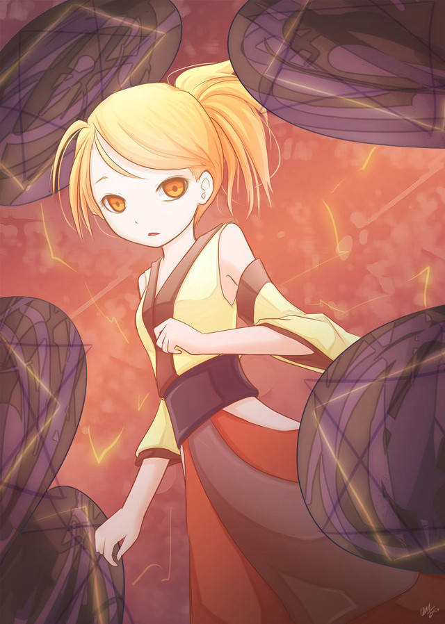Blonde haired anime girl fireflies free wallpaper for mobile - medium preview image