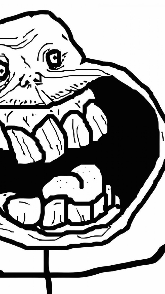 Cartoon troll face big smile free wallpaper for mobile - medium preview image