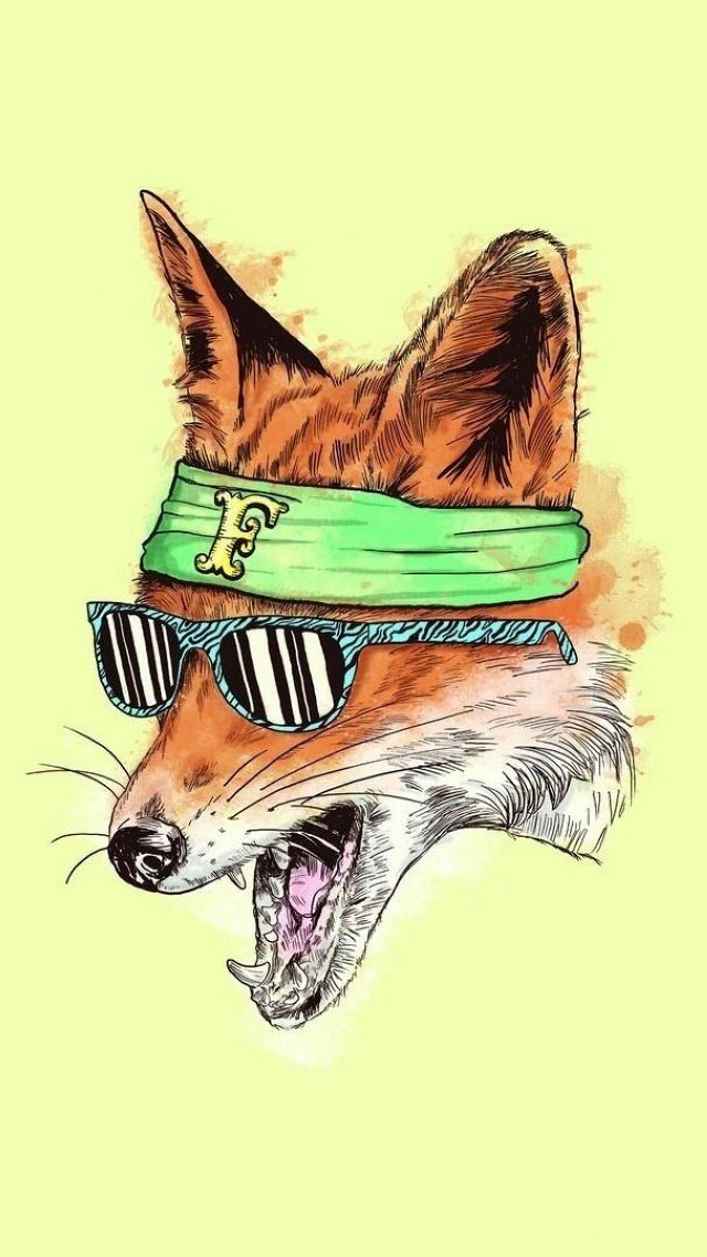 Fox sunglasses hat scarf bandana free wallpaper for mobile - medium preview image