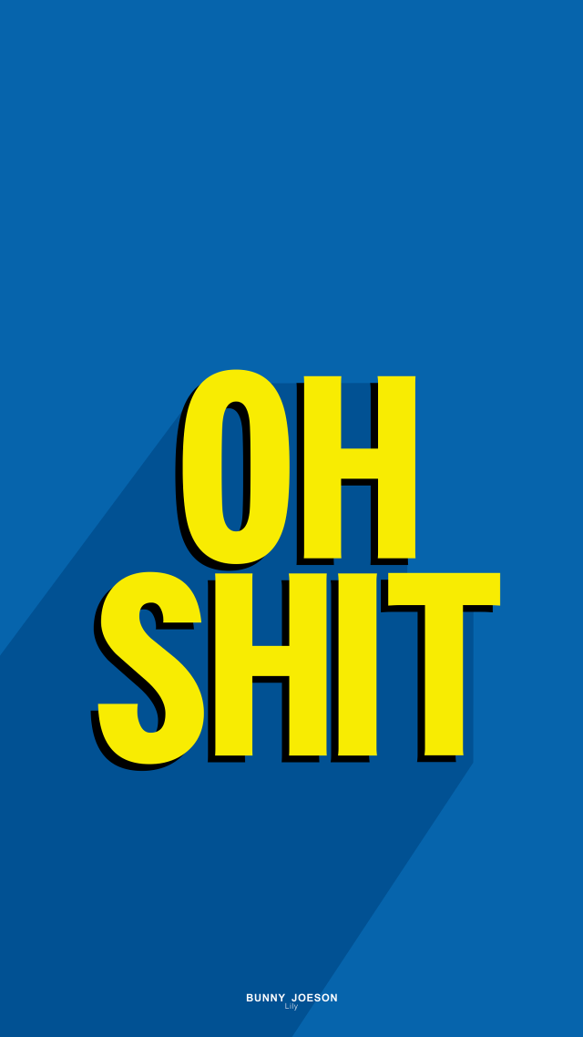 Blue background oh shit yellow free wallpaper for mobile - medium preview image